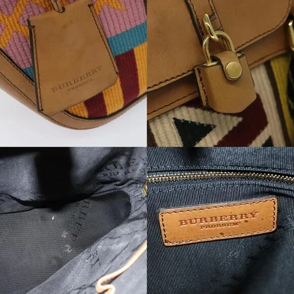 BURBERRY Hand Bag Leather 2way Beige Auth 113749V - Picture 13 of 15